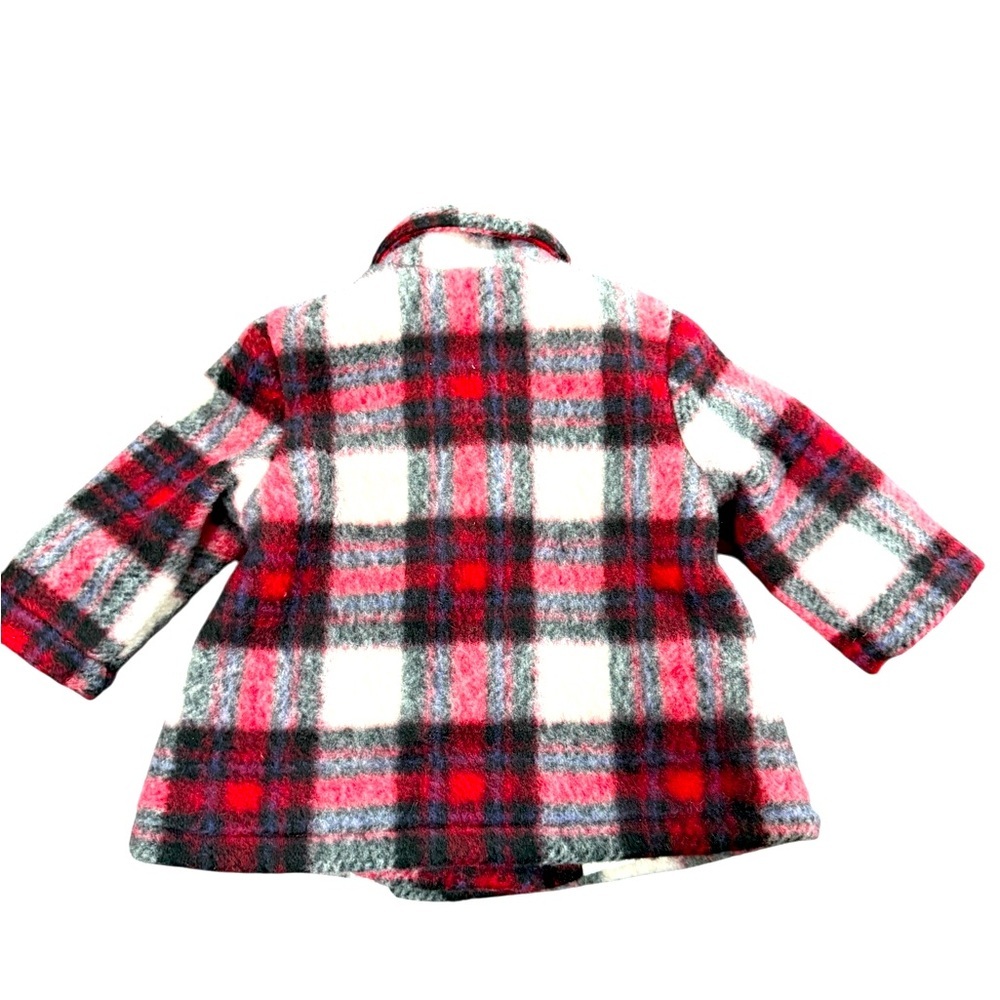 Joe Fresh Kids Plaid Pea Coat - Red, Black, and White, NWTS, size 3-6 months - Picture 3 of 8